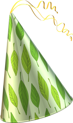 Green Leaves Pattern Party Hat